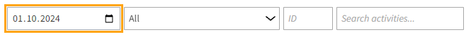 Defining the date starting from which to view the activities